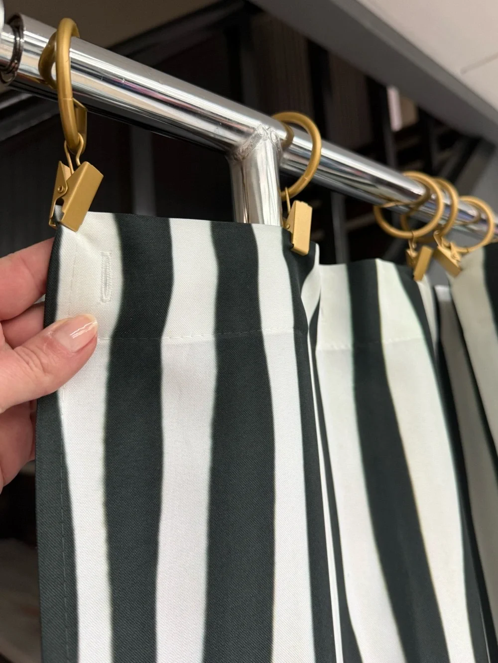 East Urban Home Black White Striped Shower Curtain Extra Long Modern Stripes